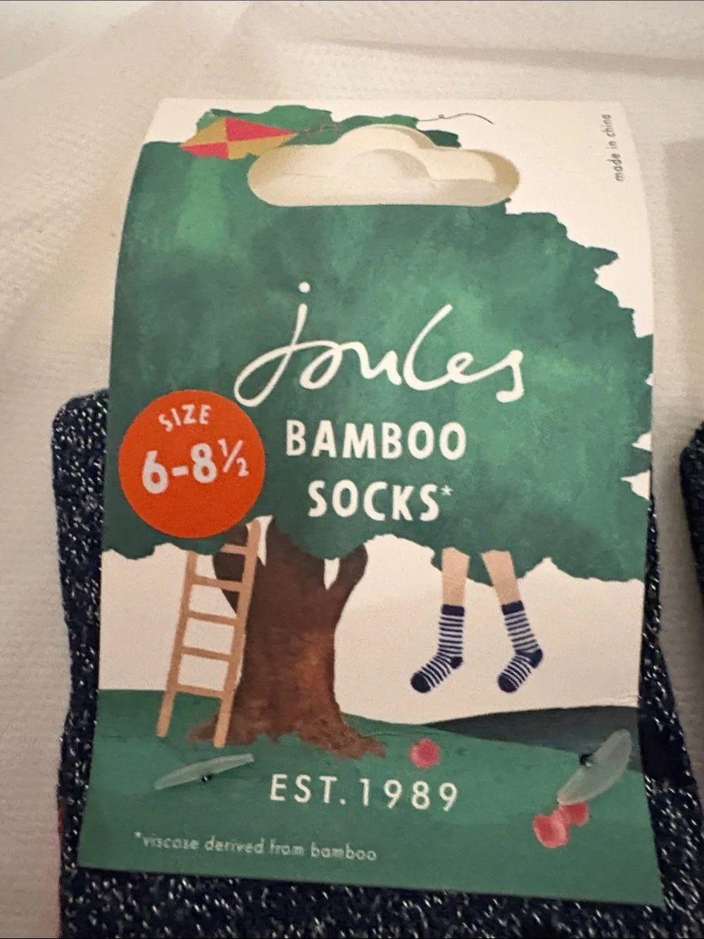 Joules Kids Bamboo Socks size 6-8 NWT 2 pairs